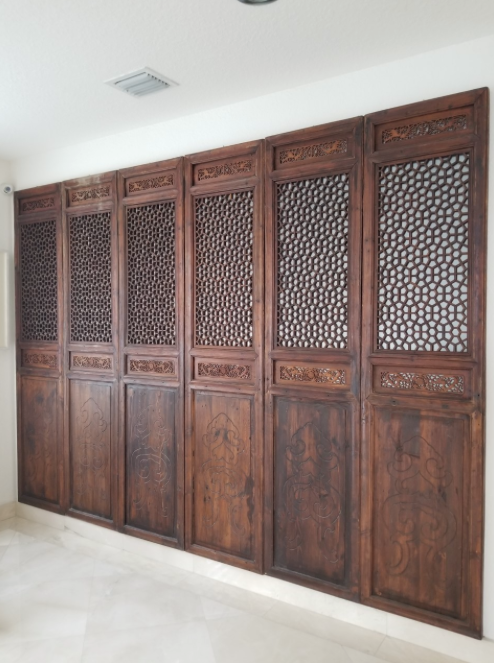 Grand Elmwood Panel Floor Screen (6 Panels)