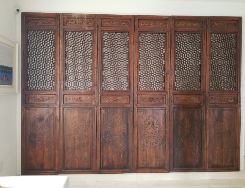 Grand Elmwood Panel Floor Screen (6 Panels)