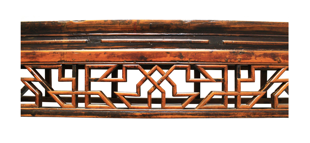 Antique Chinese Handcarved Brown Side Table