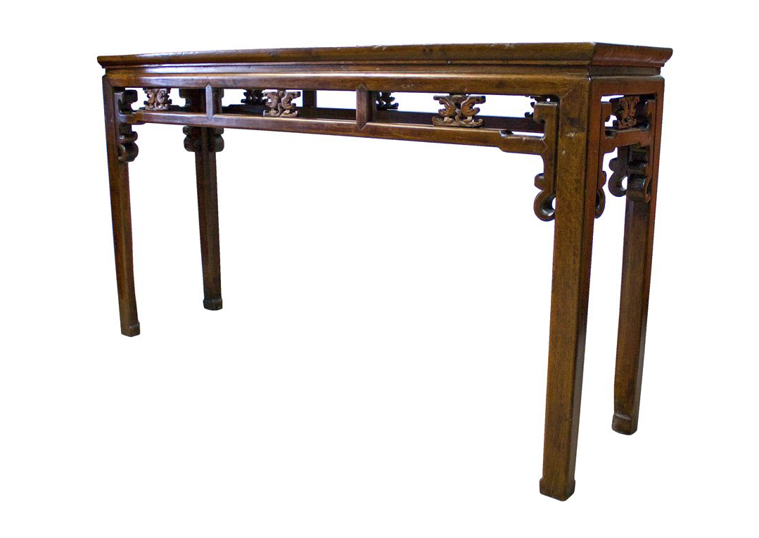 Antique Hand Crafted Brown Zhejiang Writing Side Table
