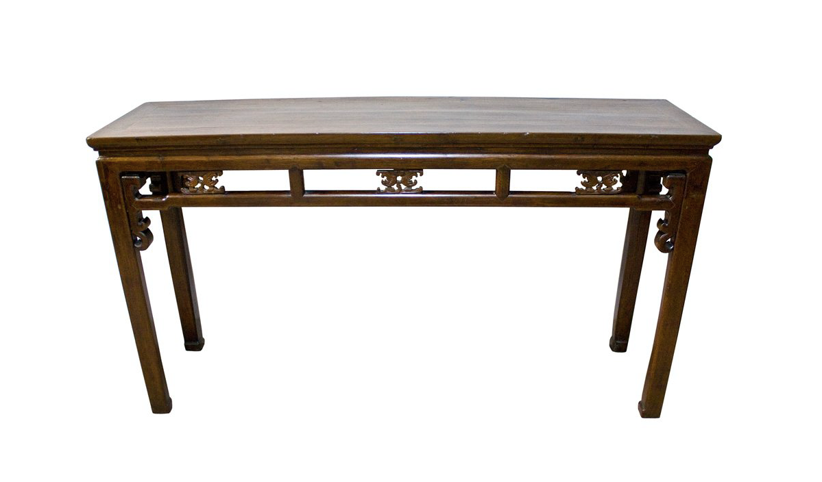 Antique Hand Crafted Brown Zhejiang Writing Side Table
