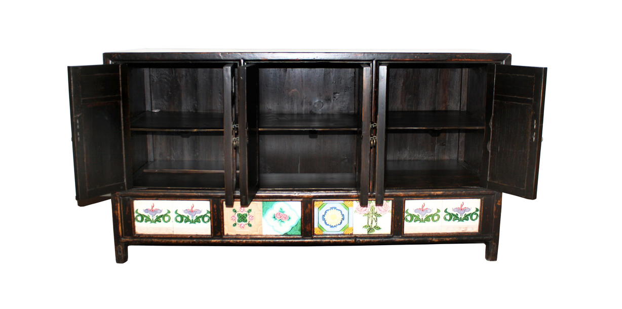 Antique Wooden Black Decor Chest
