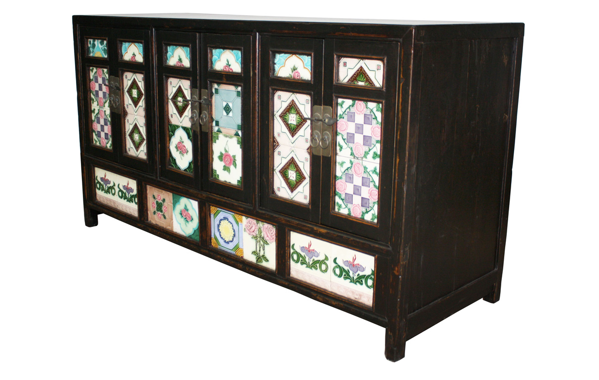 Antique Wooden Black Decor Chest