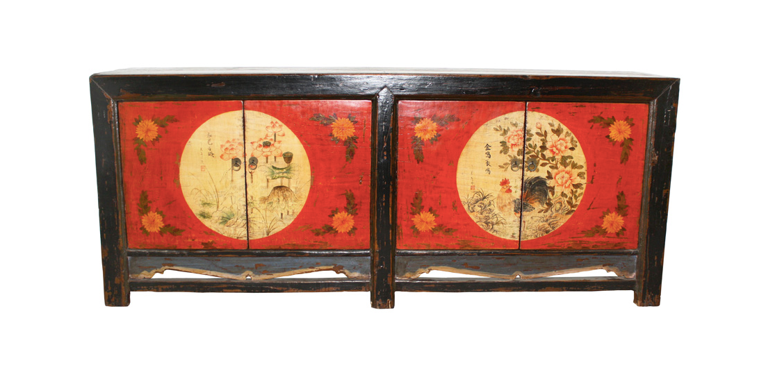 Antique Mongolian 2 Drawer Cabinet