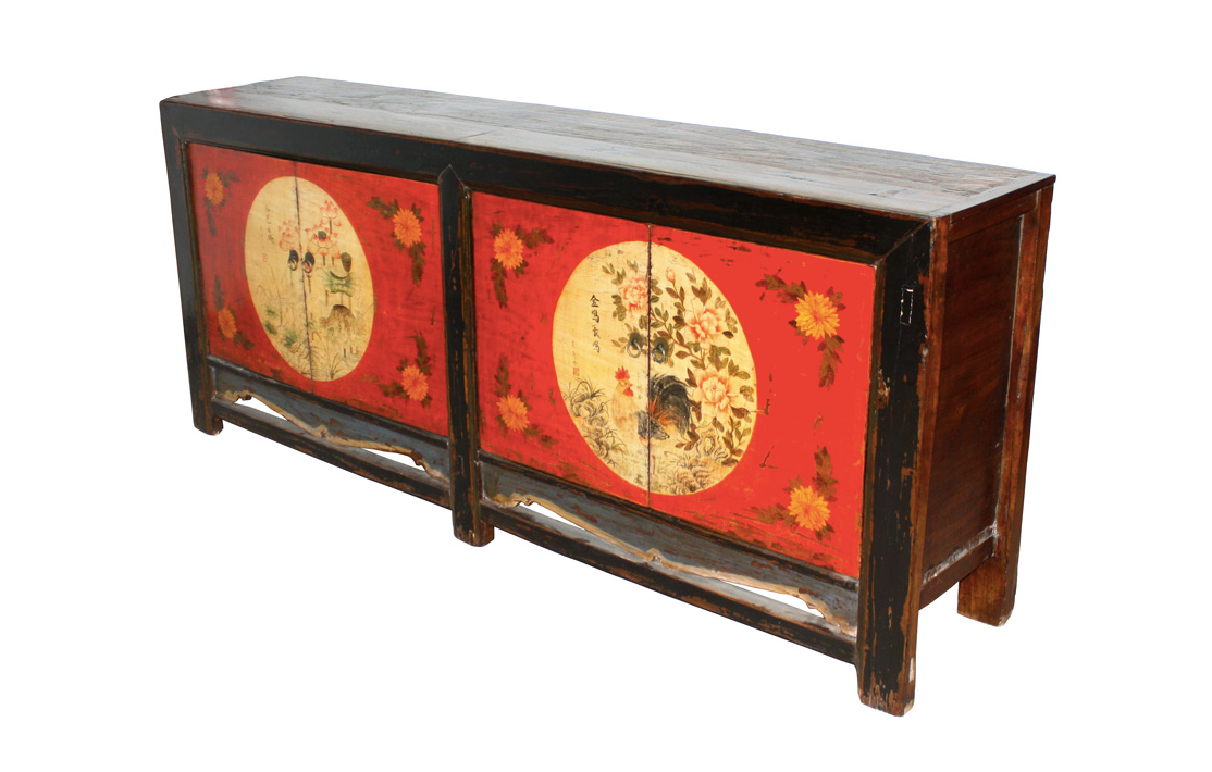 Antique Mongolian 2 Drawer Cabinet