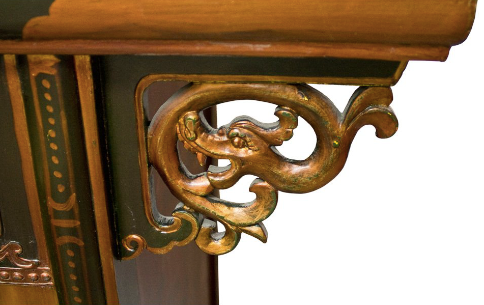 Tibetan Hand Crafted Dragon & Floral Motif Side
