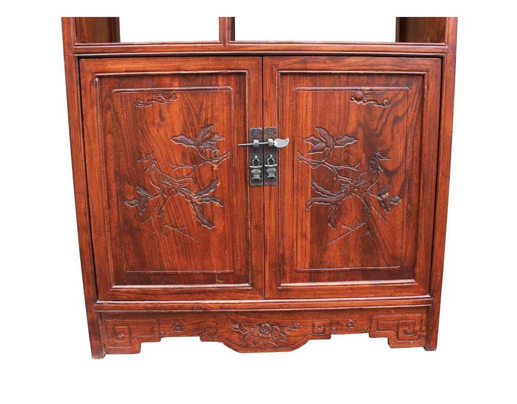Antique Hand Built Chinese Wooden Curio Cabinet