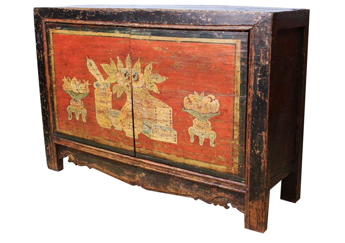Antique Handmade Mongolian Cabinet