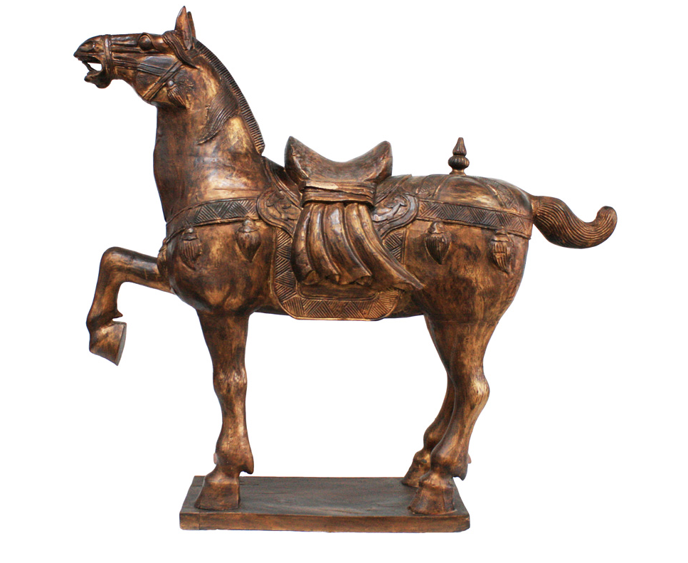 Hand carved Large Wooden Brown Horse