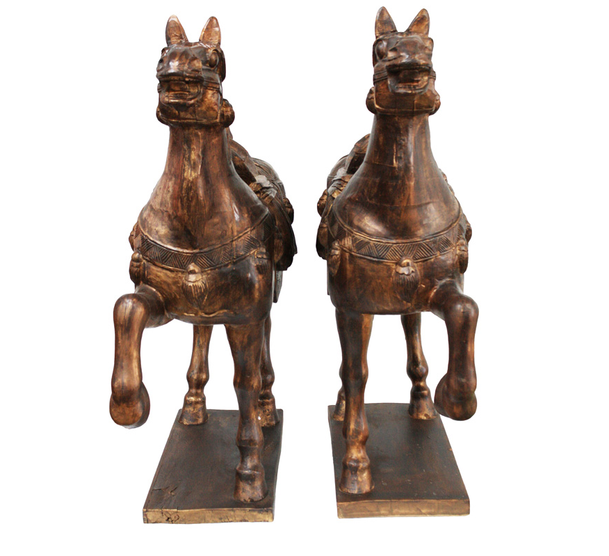 Hand carved Large Wooden Brown Horse