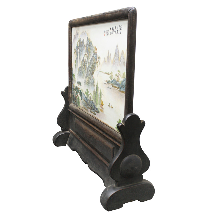 Porcelain Plaque Painted in Fencai Enamels
