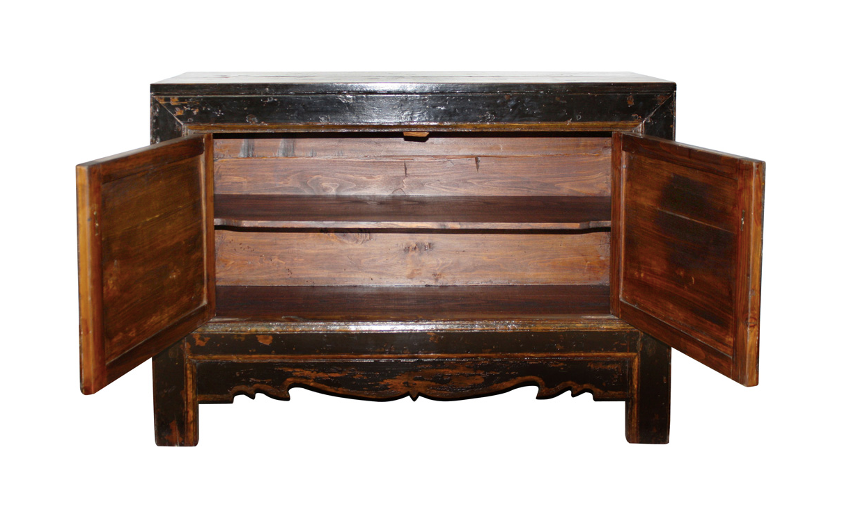 Antique Handmade Wooden Mongolian Bird Cabinet