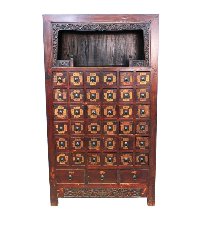 Antique Handmade Wooden Medicine Cabinet