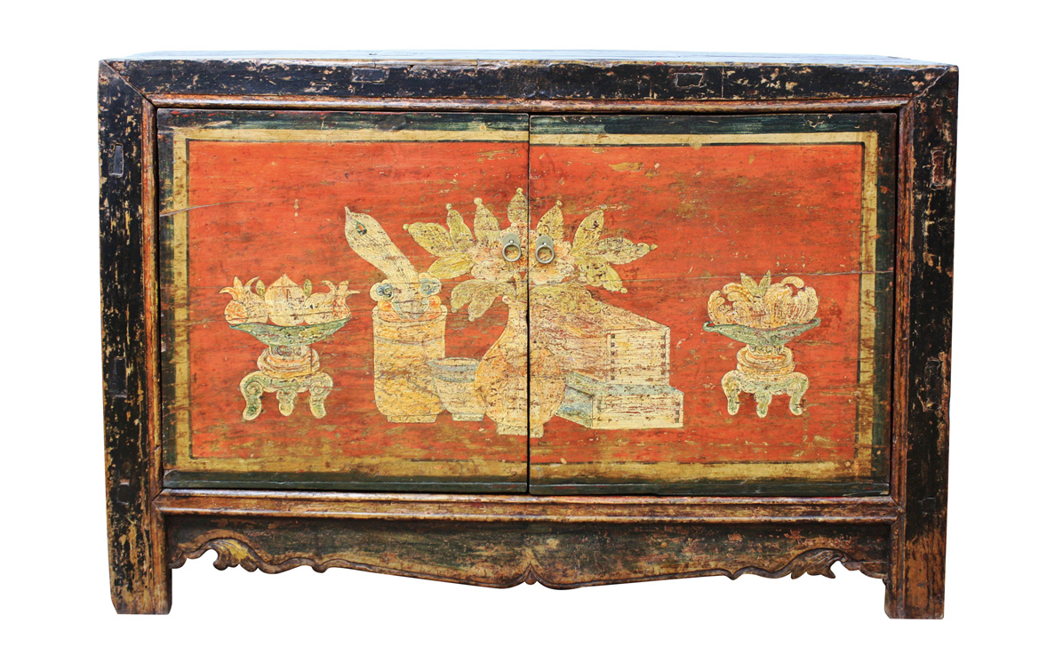 Antique Handmade Mongolian Cabinet