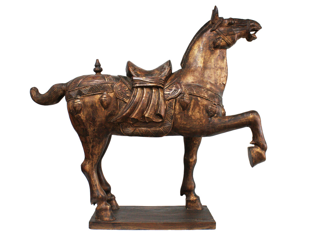 Hand carved Large Wooden Brown Horse