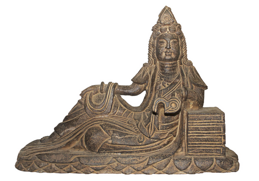 Chinese Hand Carved Buddha Laying On The Floor Stone Statue